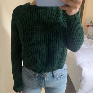 American Apparel Knit Green Cropped Sweater